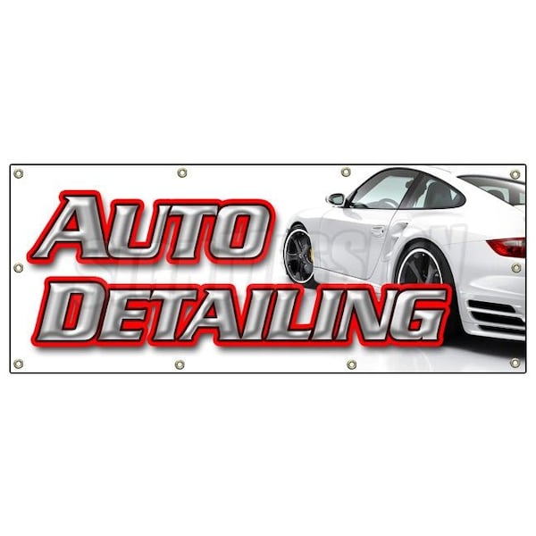 AUTO DETAILING BANNER SIGN car wash wax signs carwash